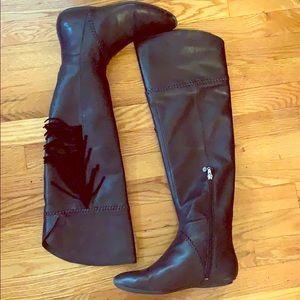 Over the knee leather boots